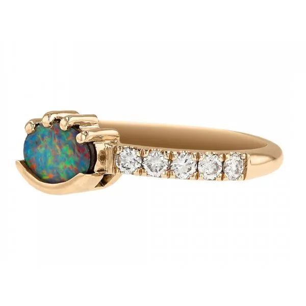 East West Oval Opal Ring