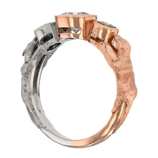 Wolf and Otter Spirit Animal Engagement Ring