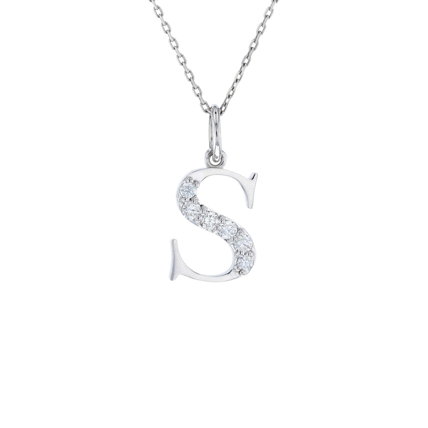 S Initial Diamond Pendant