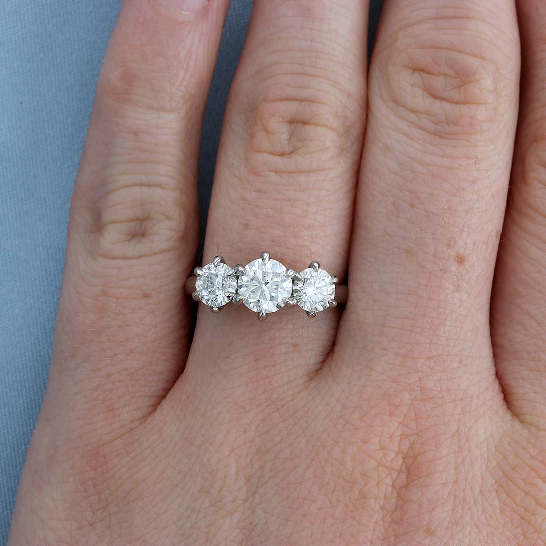 Platinum Three Stone Diamond Engagement Ring