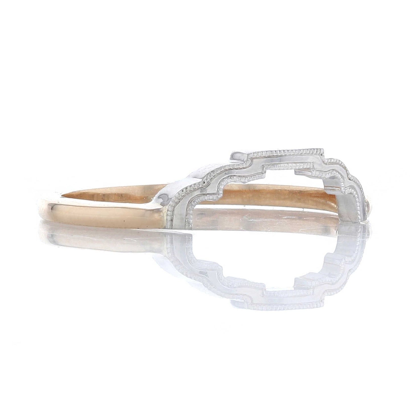 Two Tone Vintage Contour Wedding Band