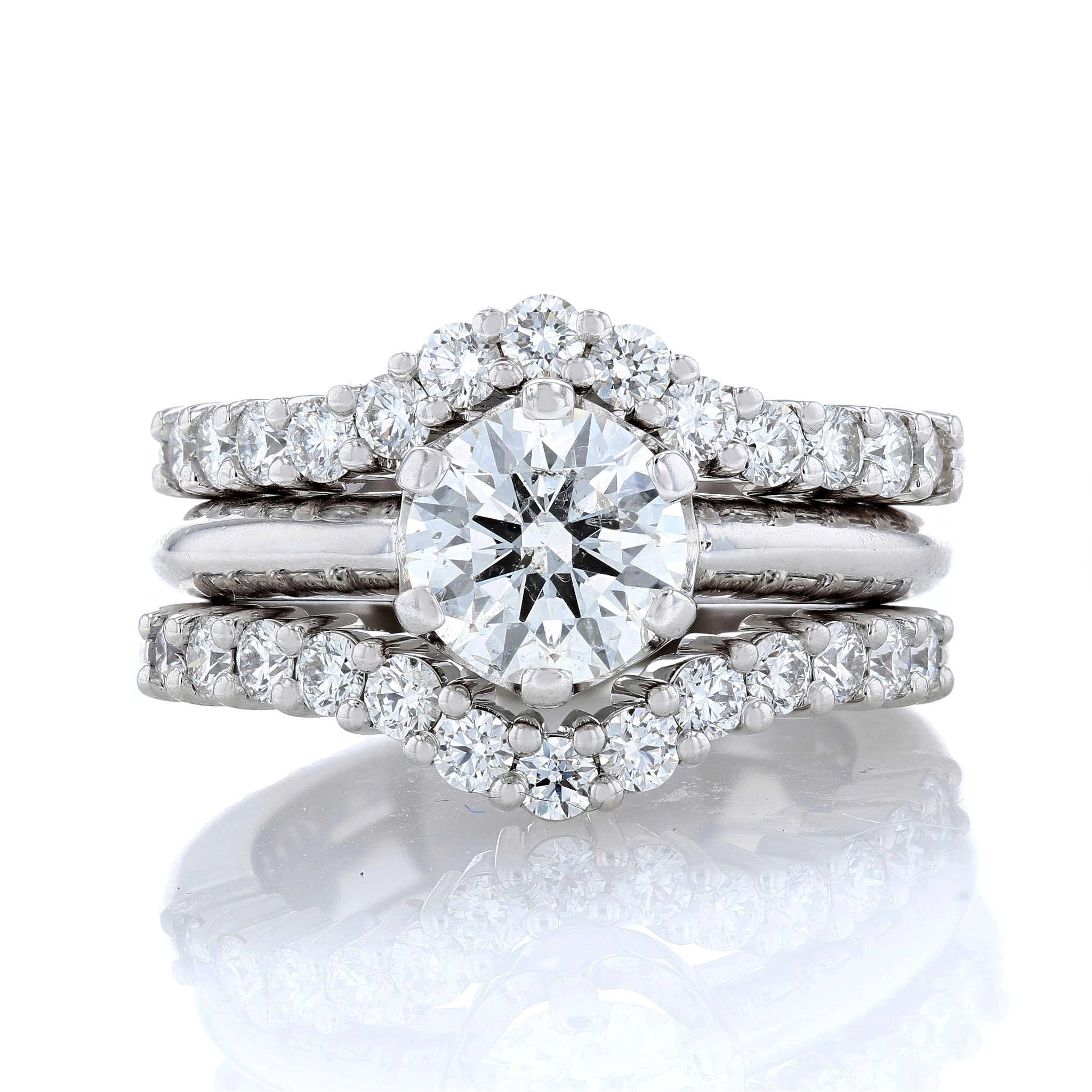 Diamond Contour Wedding Band Set Diamond Contour Wedding Band Set