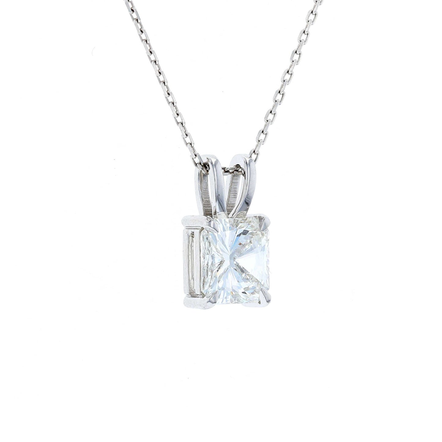 Radiant Cut Solitaire Diamond Pendant