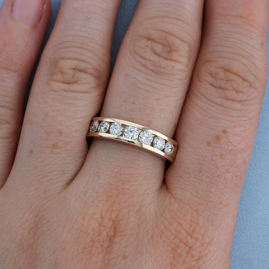Channel Set Diamond Wedding Band