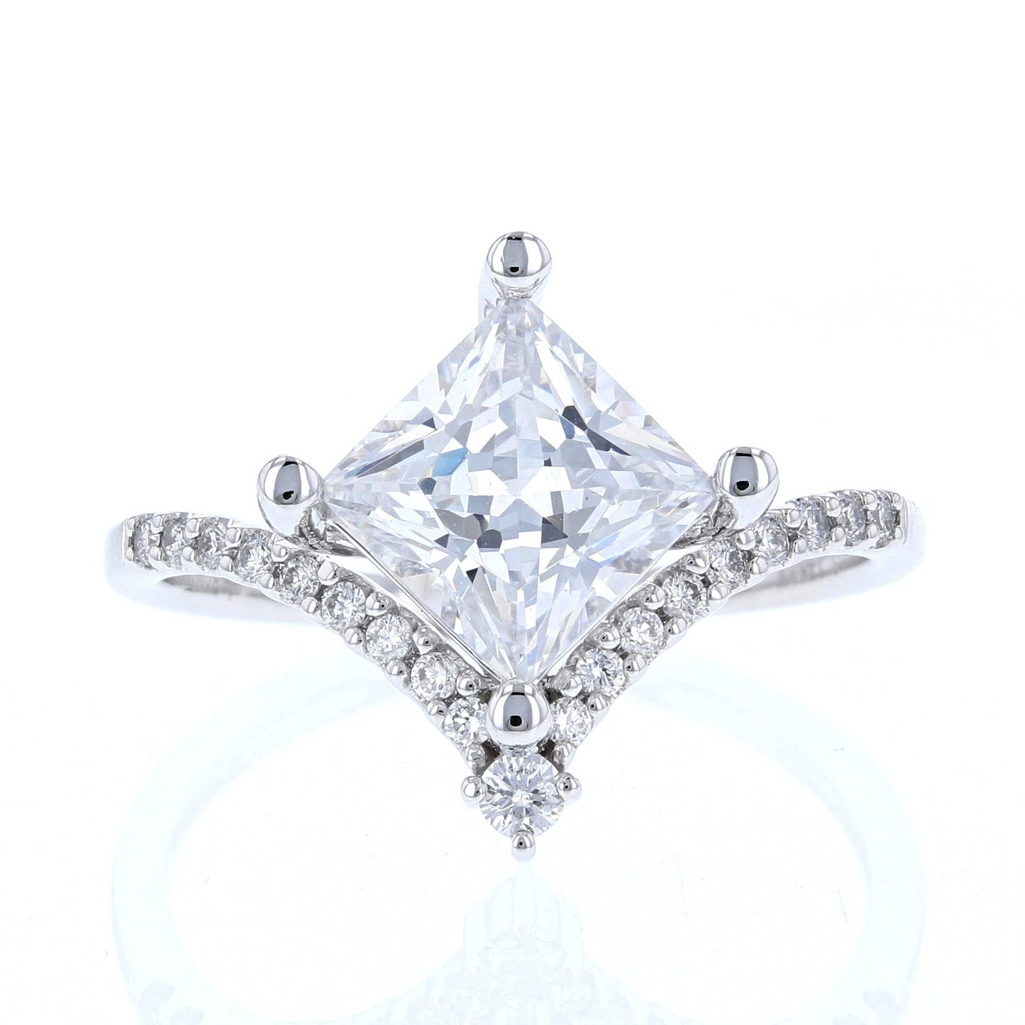 Princess Cut Chevron Engagement Ring