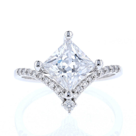 Princess Cut Chevron Engagement Ring