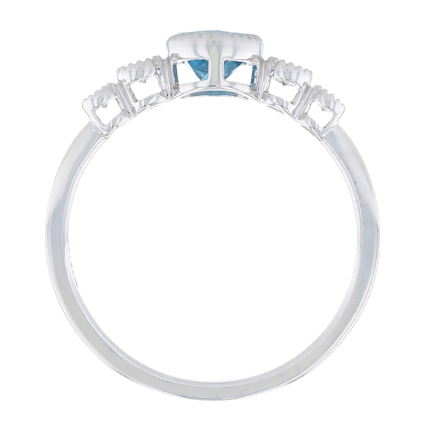 White Gold Blue Topaz & Diamond Ring