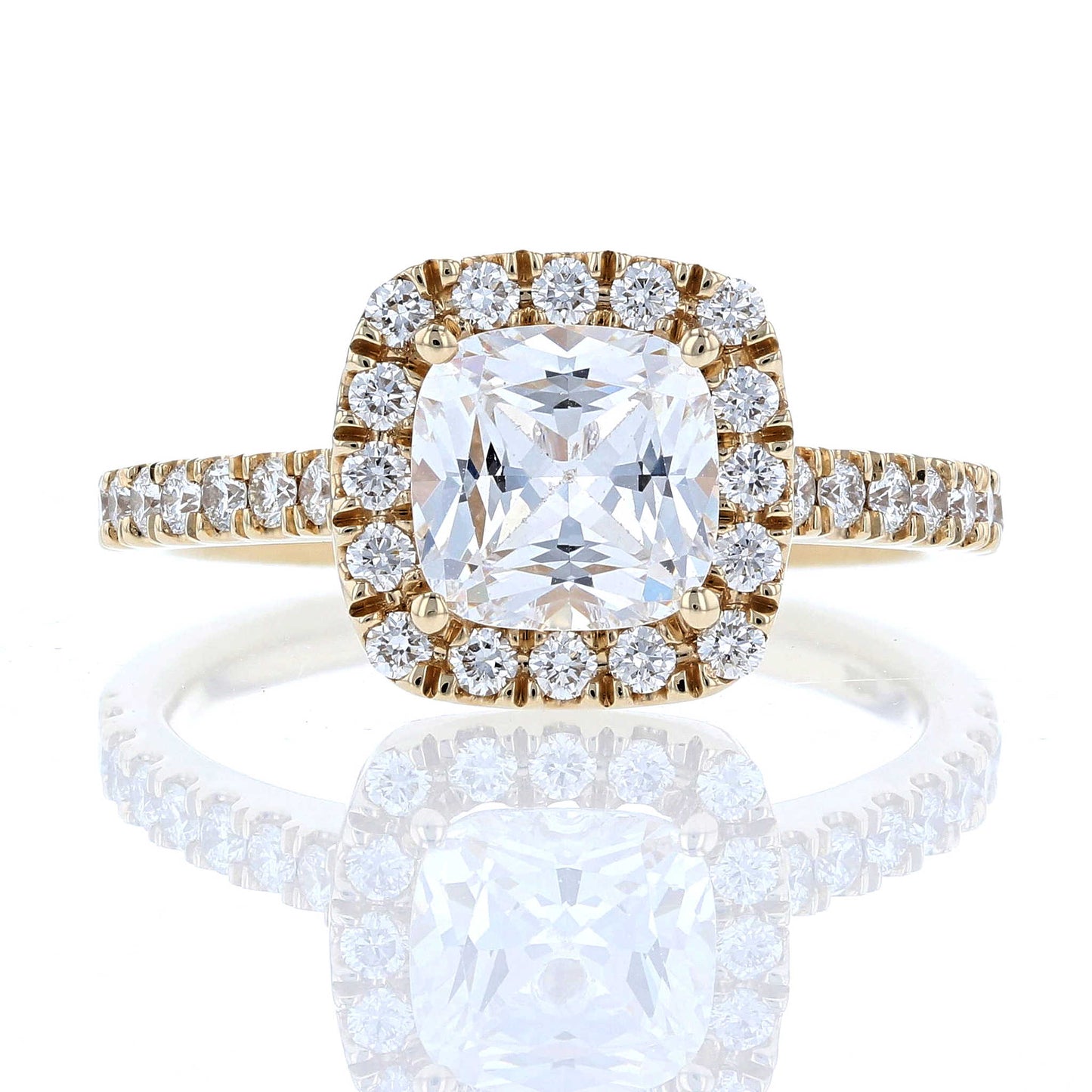 Cushion Diamond Halo Engagement Ring