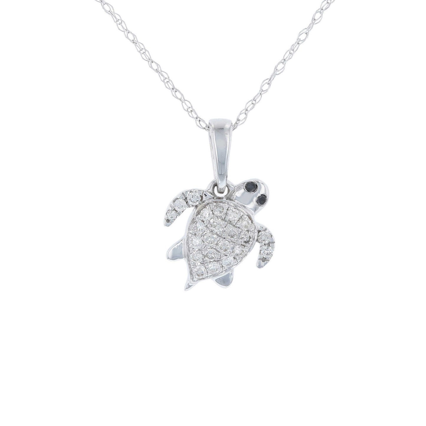 Black & White Diamond Turtle Necklace