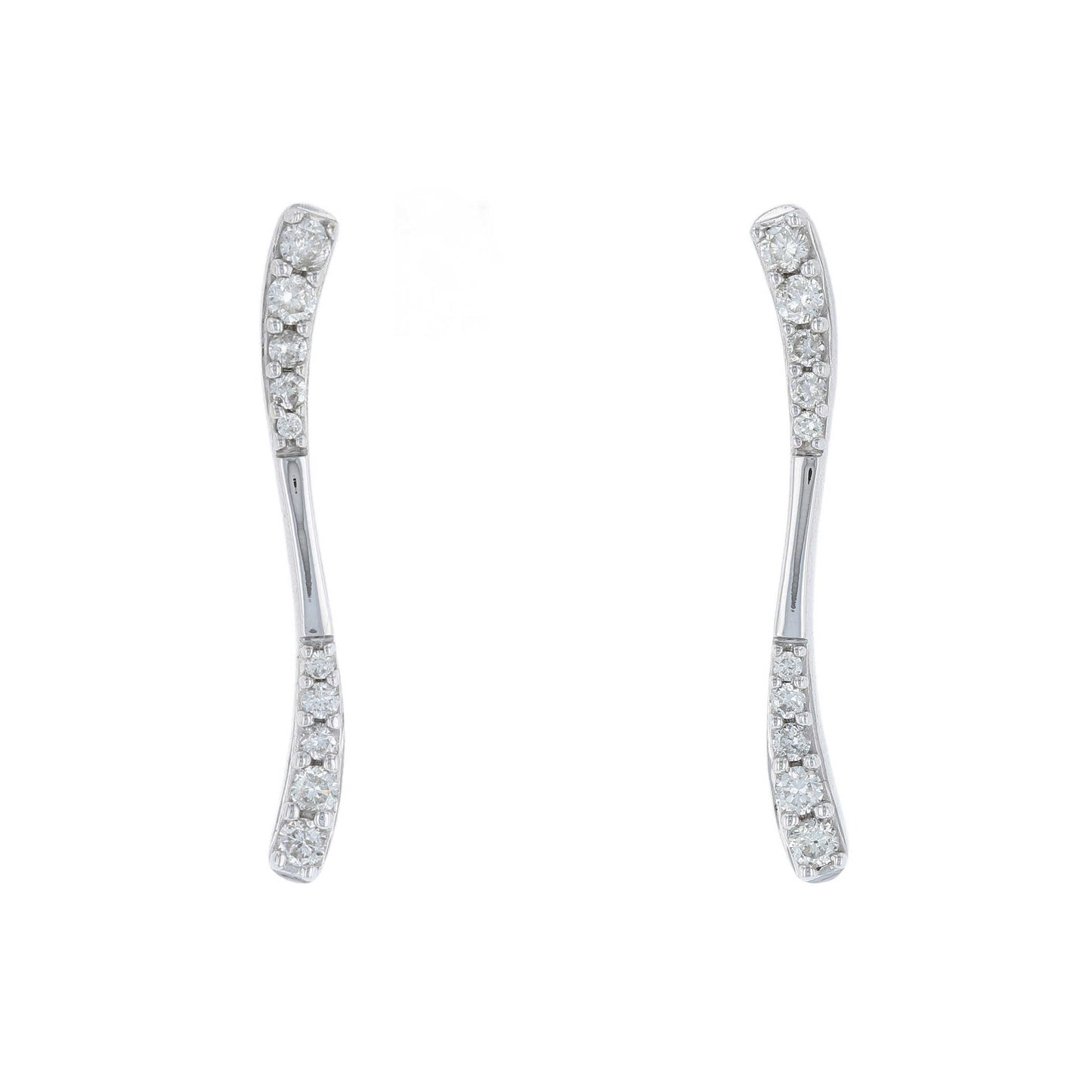 Curved Diamond Drop Earrings
