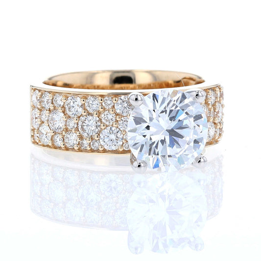 6.5 mm Wide Diamond Engagement Ring