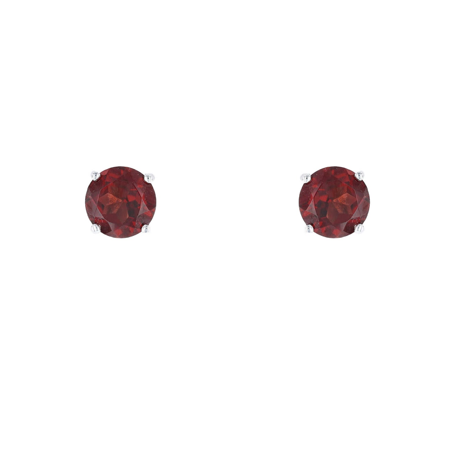 Round 5 mm Garnet Stud Earrings
