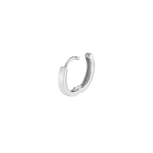 White Gold Huggie Hoop Earrings