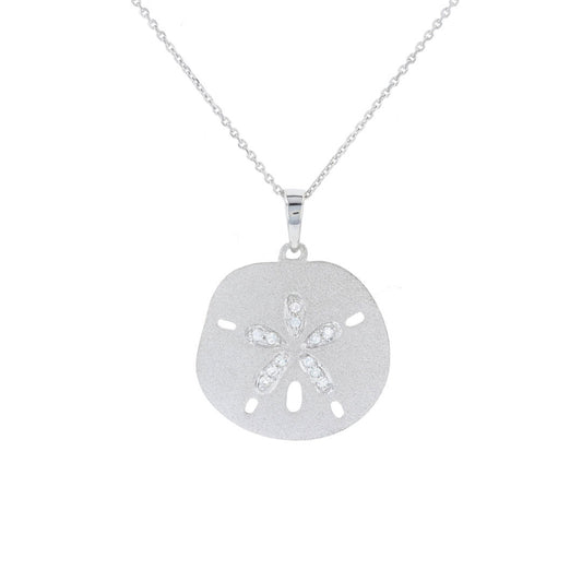 White Sapphire Sand Dollar Necklace