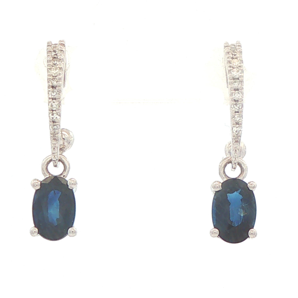 Sapphire Tapered Diamond Earrings