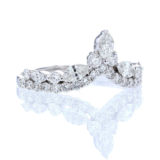 White Gold Diamond Double Chevron Band