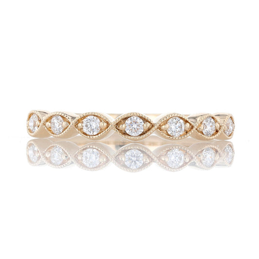 Illusion Marquise Diamond Milgrain Band