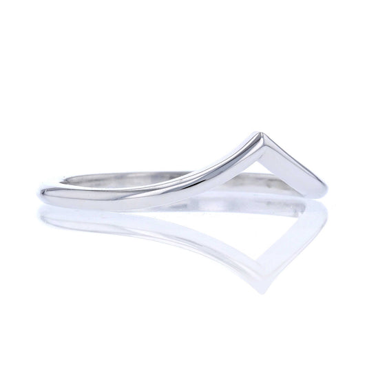 White Gold Chevron Band
