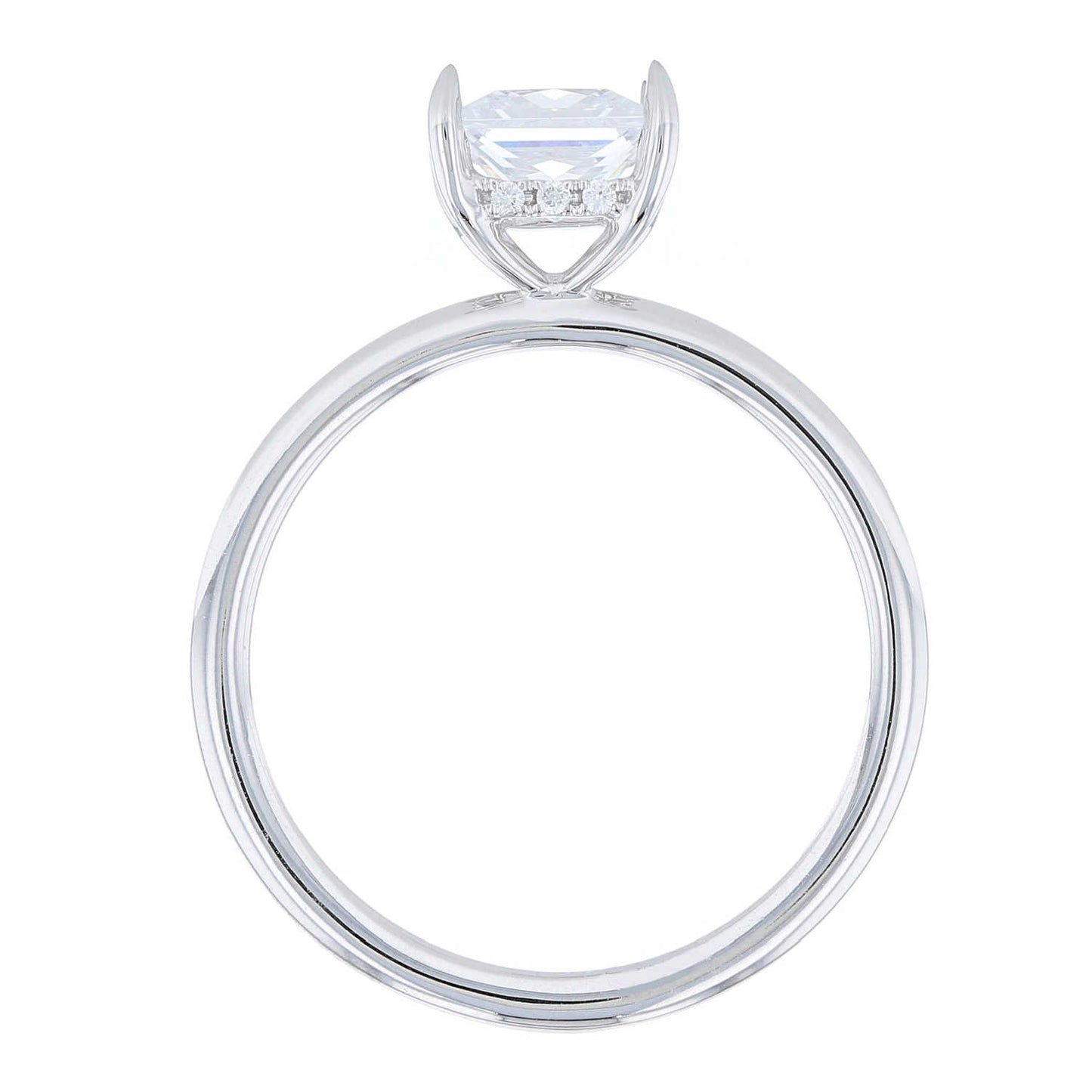 Princess Cut Solitaire Hidden Halo Engagement Ring