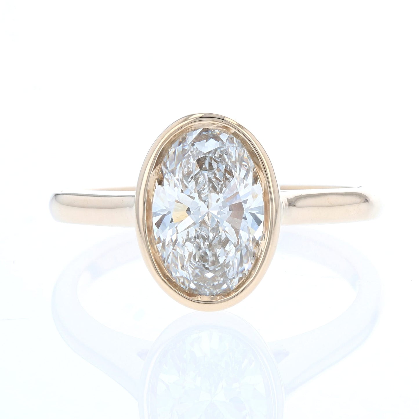 Oval Lab Diamond Bezel Solitaire Ring