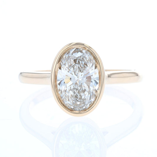 Oval Lab Diamond Bezel Solitaire Ring