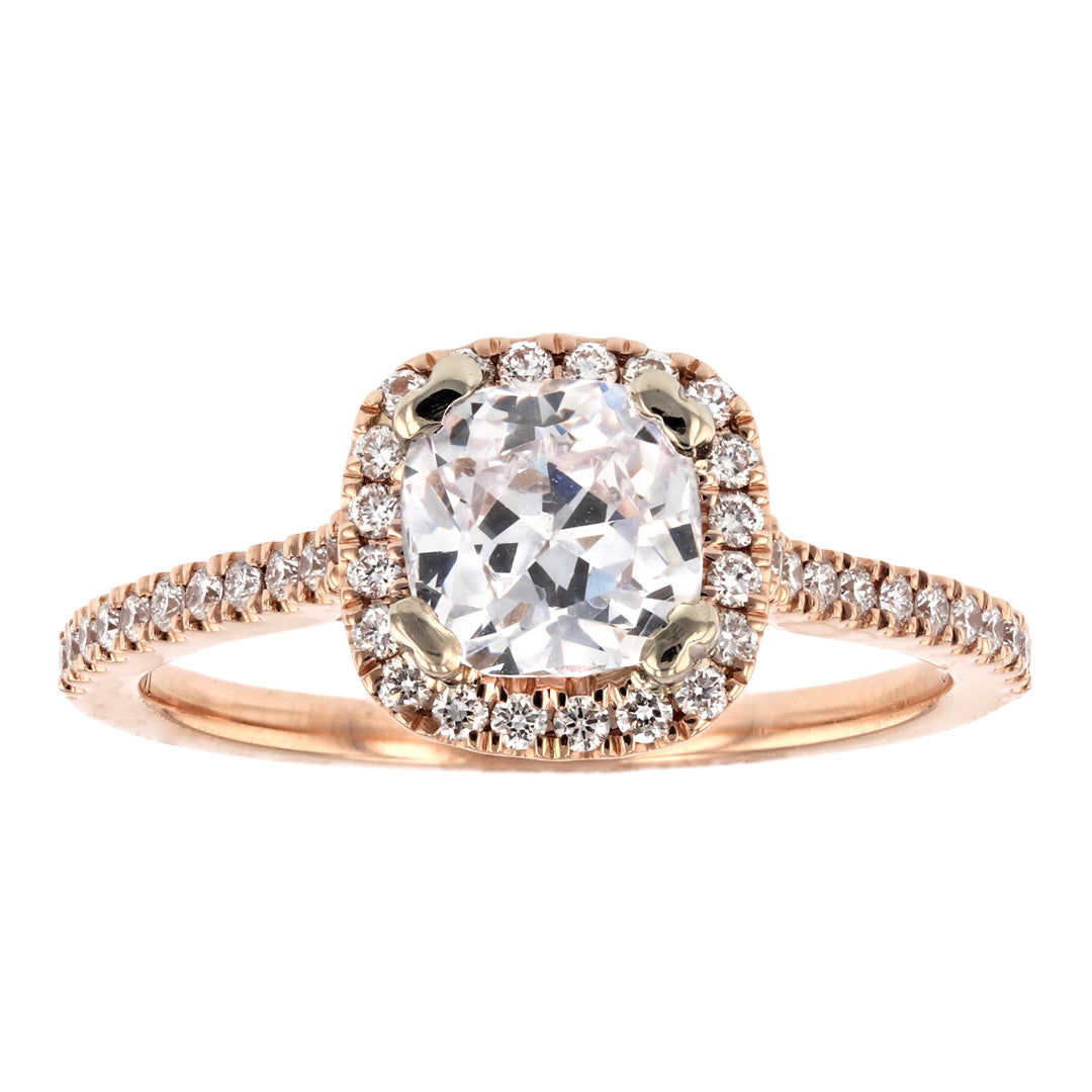 Cushion Diamond Halo Engagement Ring
