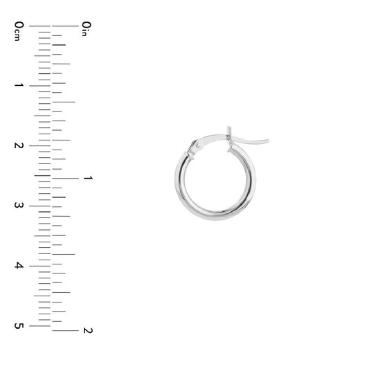 White Gold Medium Hoop Earrings
