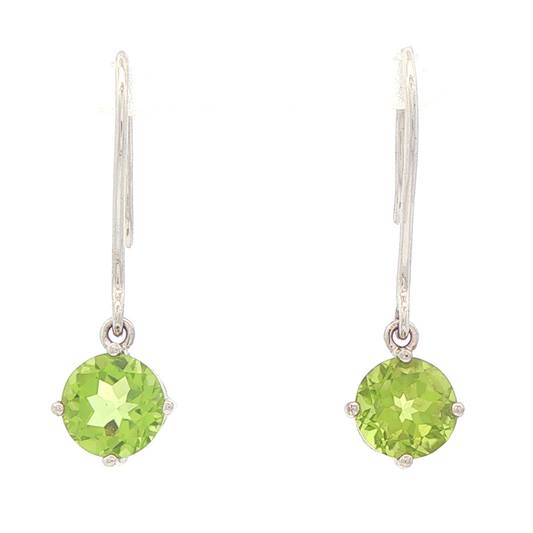 Round Peridot Dangle Earrings