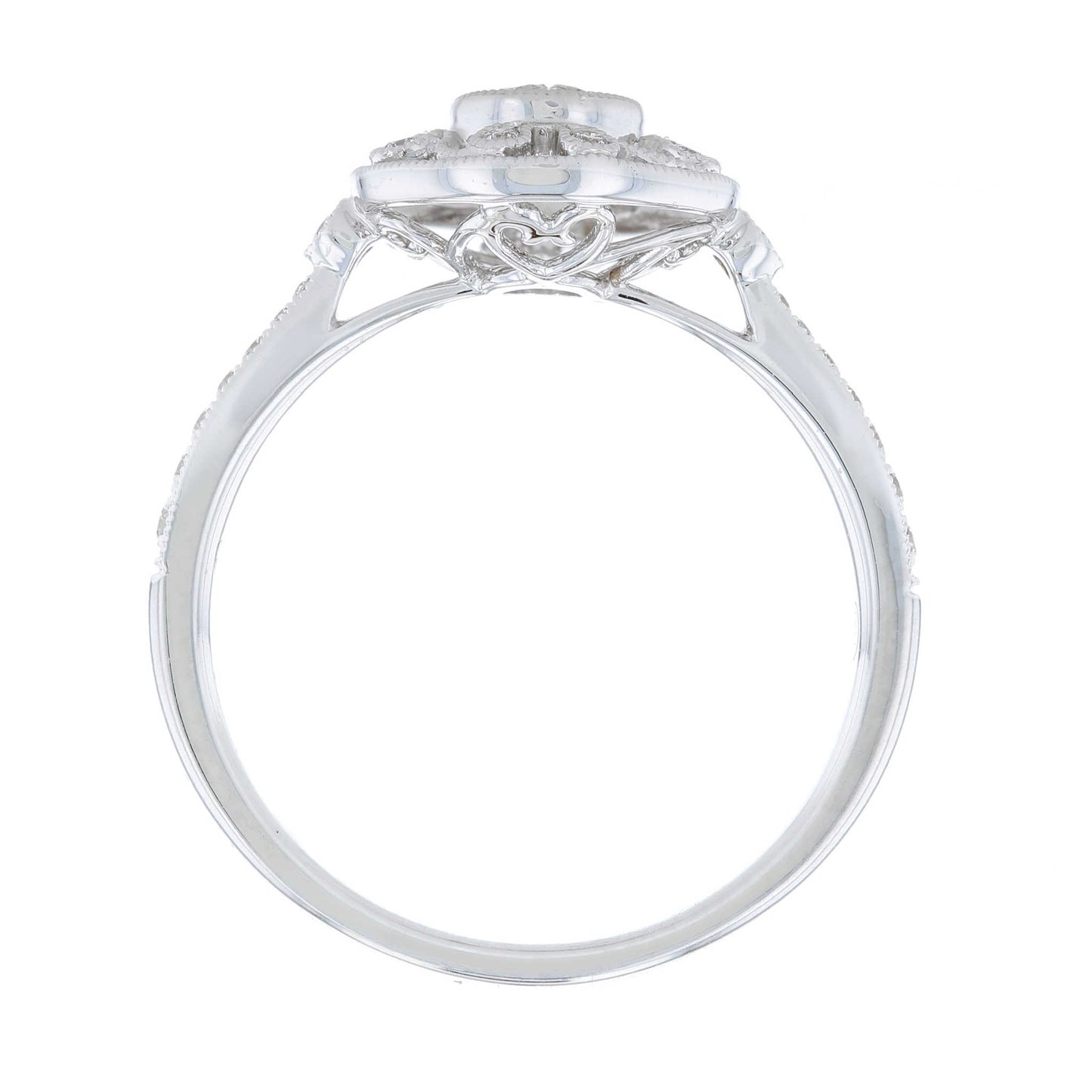 Vintage Swirl Diamond Halo Engagement Ring