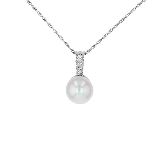 Pearl Diamond Line Pendant