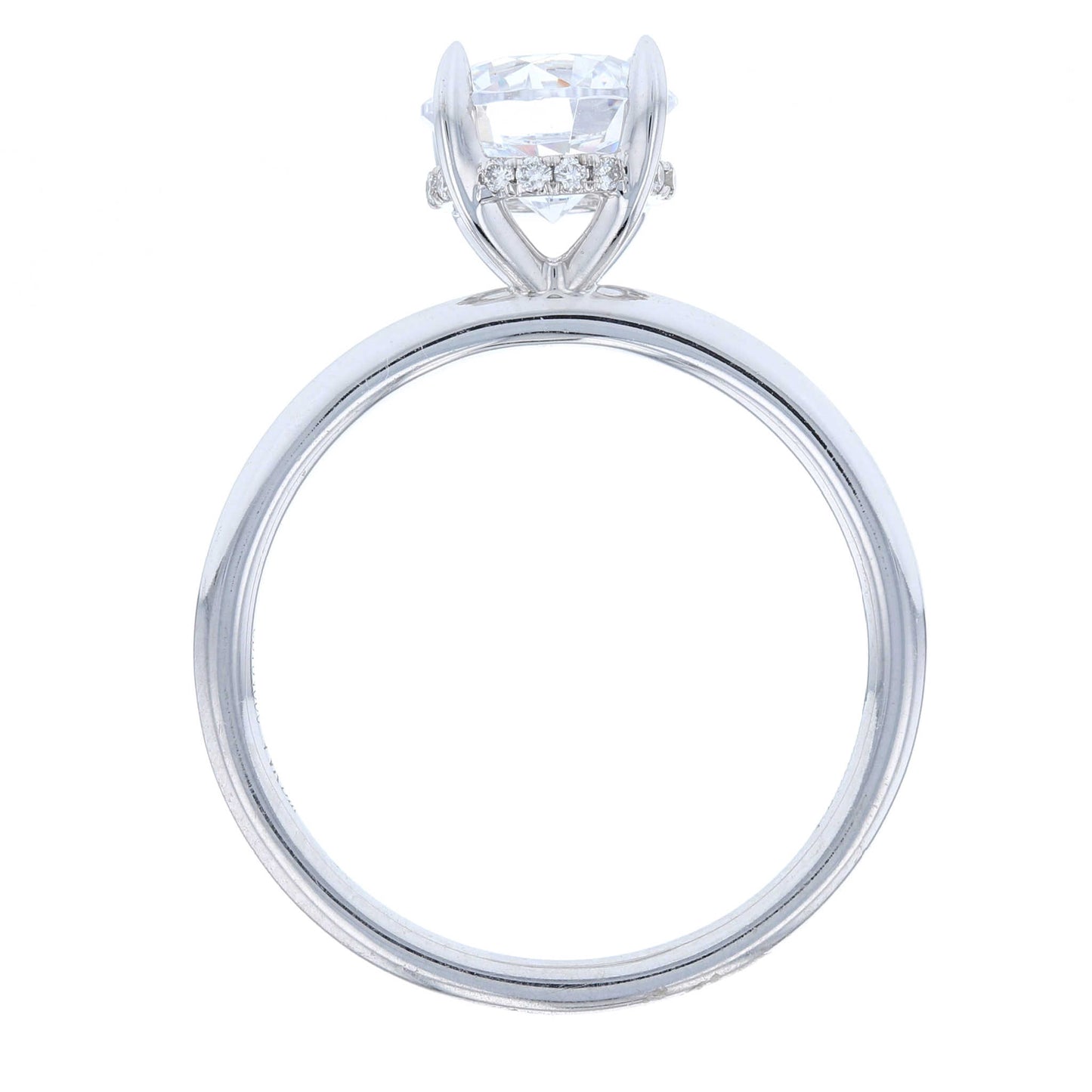 Hidden Diamond Halo Round Solitaire Engagement Ring