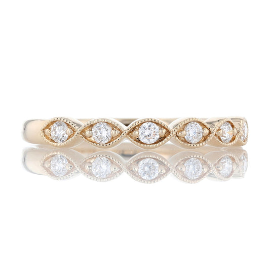 Illusion Marquise Diamond Milgrain Band