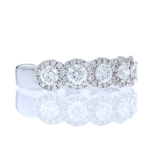 Round Halo Diamond Band