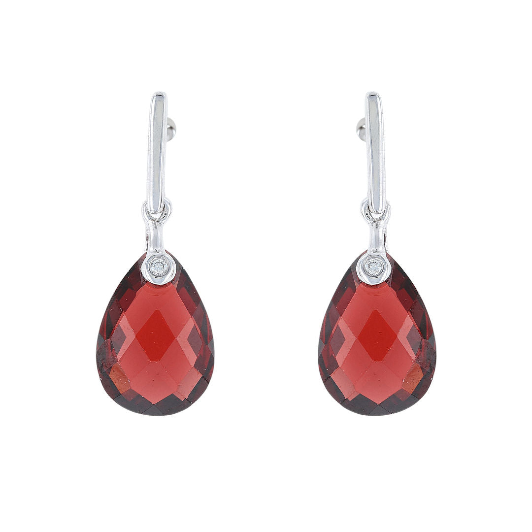 Garnet & Diamond Briolette Earrings