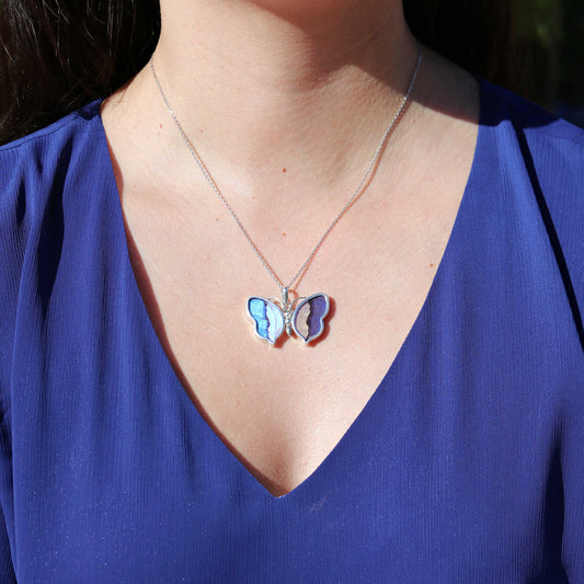Small Butterfly Wing Pendant | Morpho