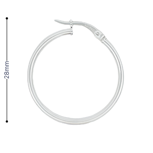 28 mm Sterling Silver Hoop Earrings