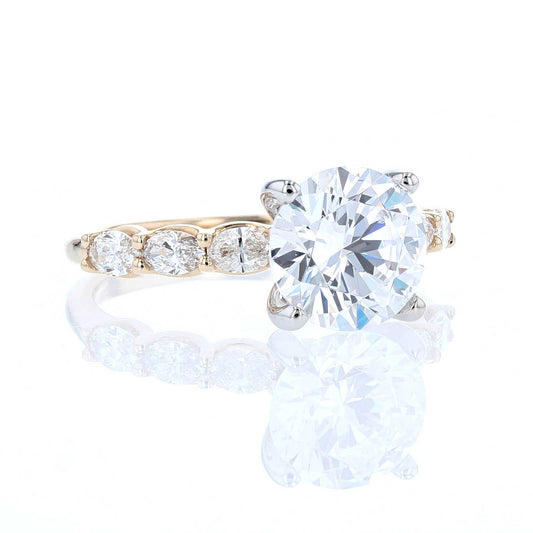 Oval Diamond Band Engagement Ring