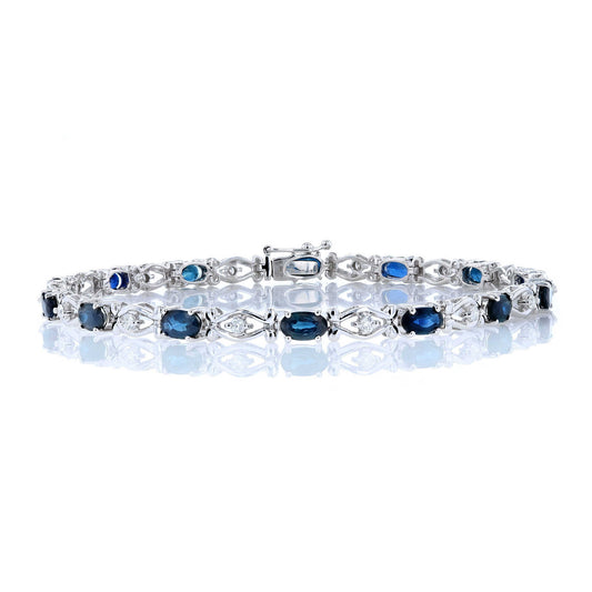 Sapphire & Diamond Alternating Bracelet