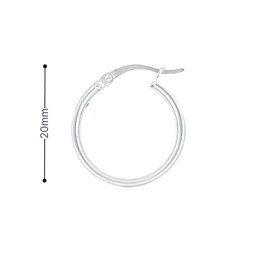20 mm Sterling Silver Hoop Earrings