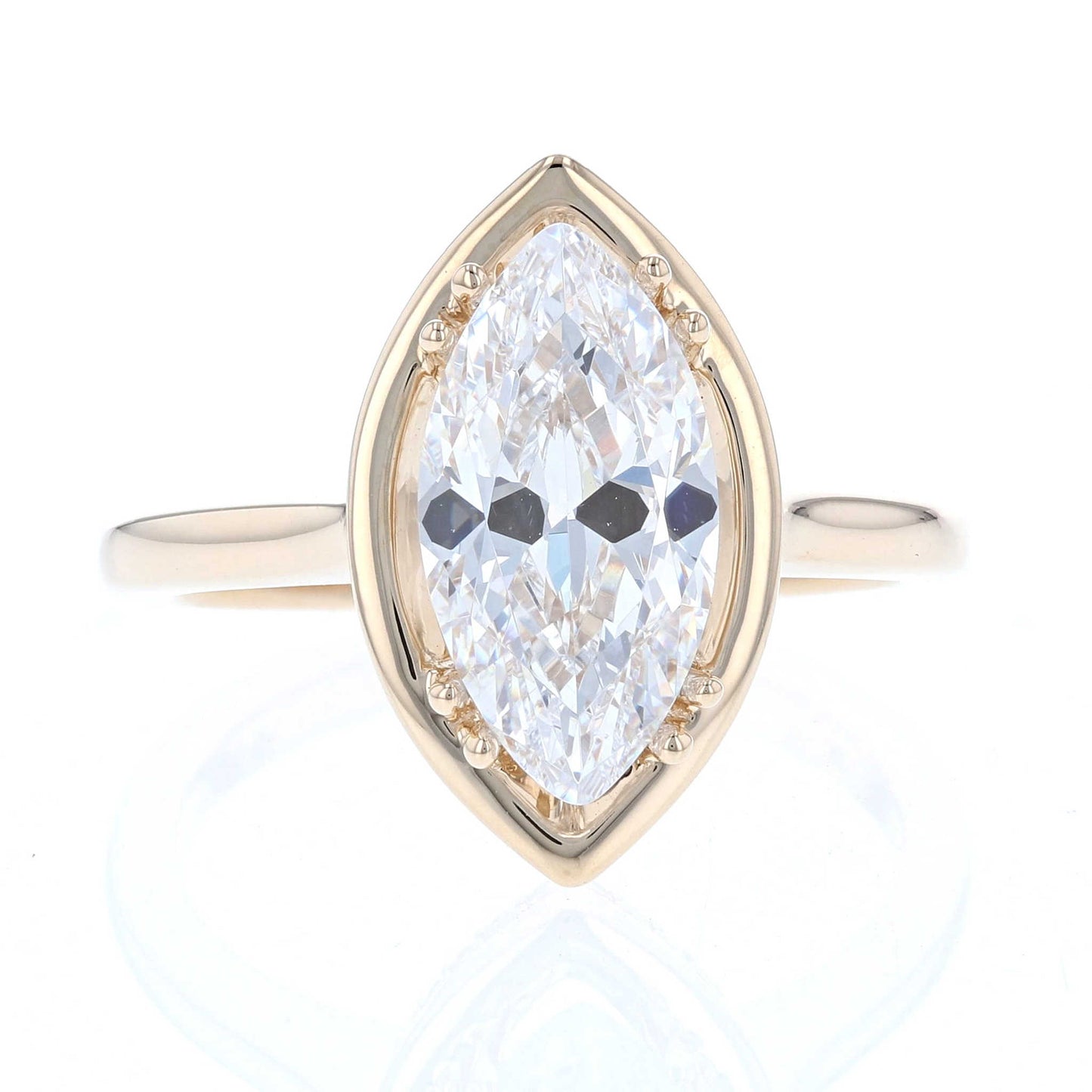 Yellow Gold Halo Marquise Engagement Ring