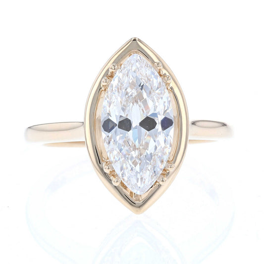 Yellow Gold Halo Marquise Engagement Ring