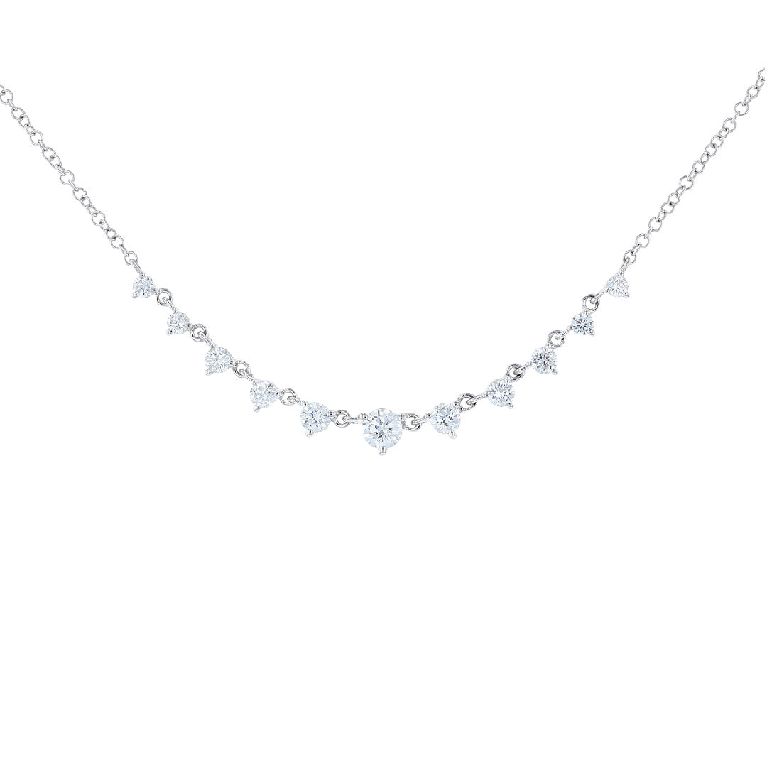 White Gold Diamond Smile Necklace
