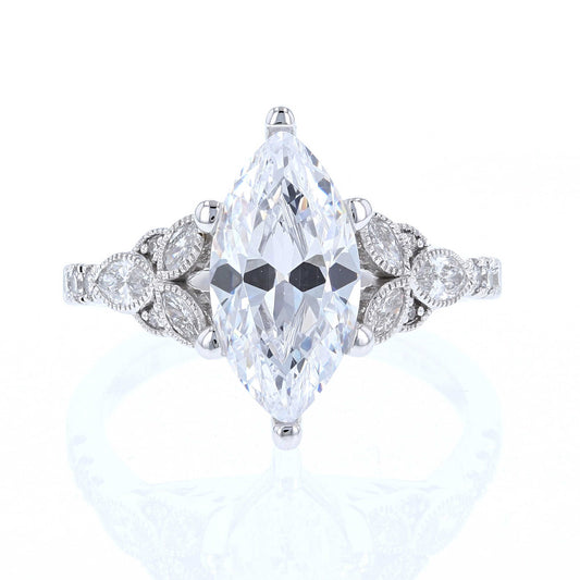 Vintage Style Marquise Engagement Ring