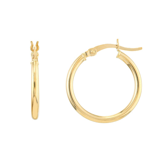 Yellow Gold 20 Mm Hoop Earrings