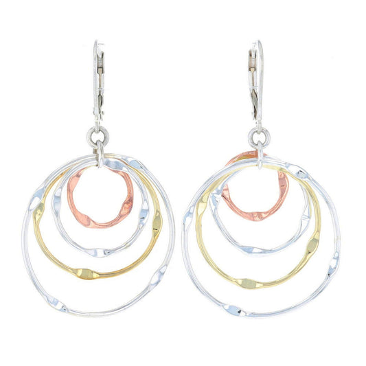 Mixed Metal Concentric Circle Earrings