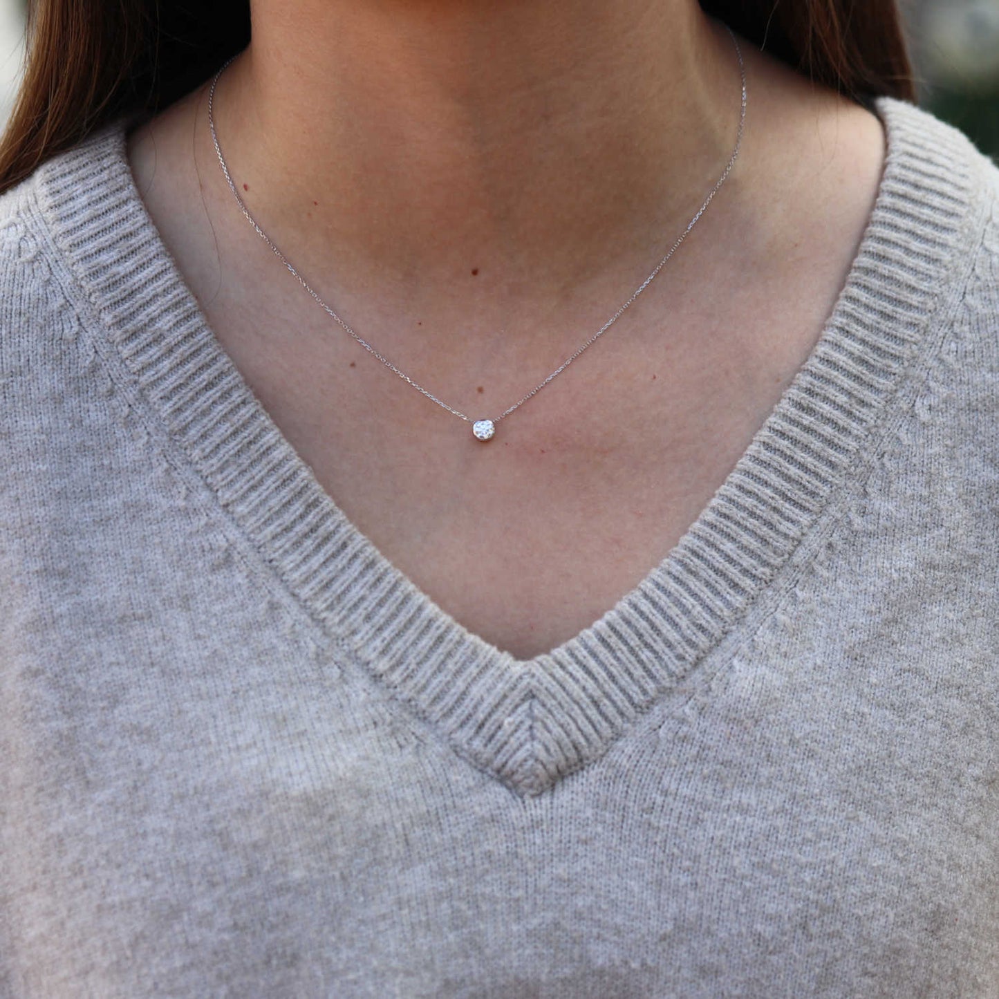 Half Carat Lab Grown Diamond Solitaire Necklace | Fox Fine Jewelry
