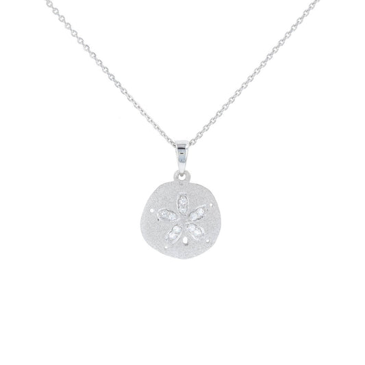 White Sapphire Sand Dollar Necklace | Fox Fine Jewelry