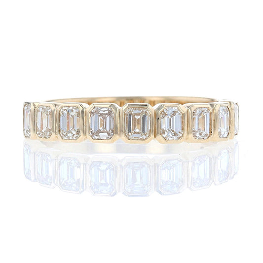 Bezel Set Emerald Cut Diamond Band