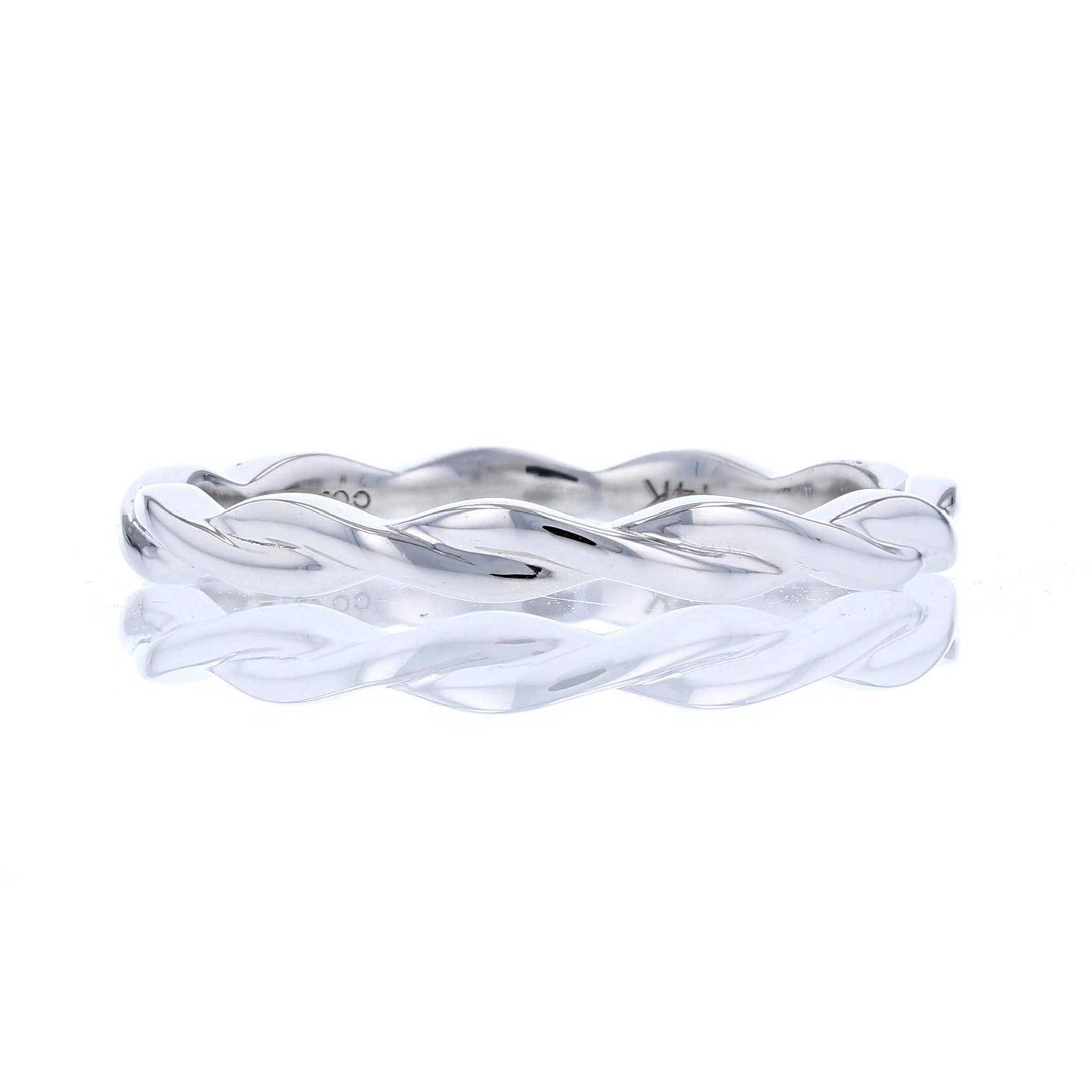 White Gold Twisted Band