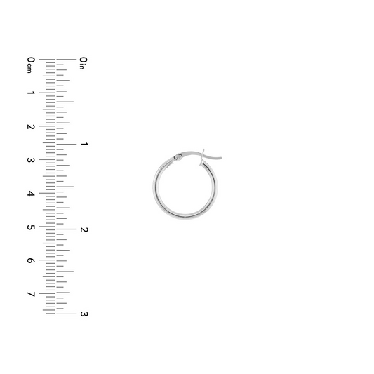 White Gold 20 mm Hoop Earrings